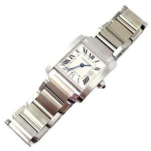 Authentic! Cartier Stainless Steel Ladies Tank Francaise Quartz Watch 2465